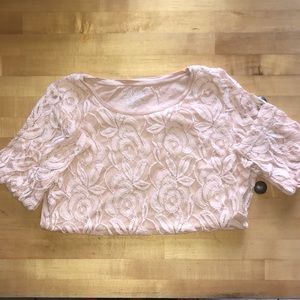 Chico’s Peach Lace 3/4 Length Sleeve Blouse